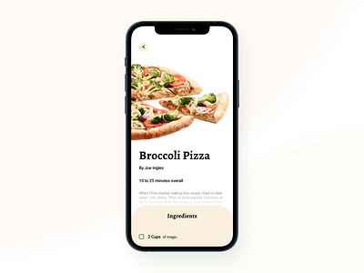 Pizza Recipe 040 40 app dailyui dailyuichallenge design ios pizza recipe ui ux