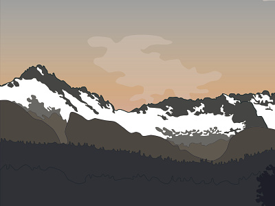 Tantalus range, Squamish, BC design illustration mountains vector