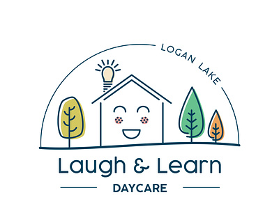 Laugh and Learn day care logo branding businesscard design icon illustration logo signage typography vector