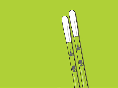 SKIS design graphic graphics green illustration illustrator mountains product design skiing sports vector