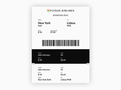Daily UI | Challenge #24 | Boarding Pass boarding pass ui dailyui
