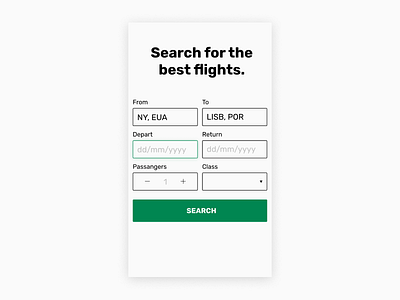 Daily UI | Challenge #68 | Flight search 68 challenge daily dailyui flight flight search search ui ui68