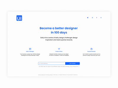Daily UI | Challenge #100 | Redesign Daily UI Landing Page