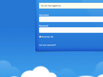 Dribble Jan 15 blue clouds login wordpress