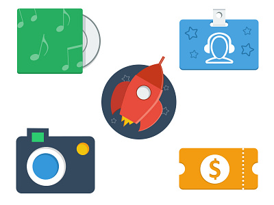 Flat Icons crowdfunding gig music themeforest wordpress