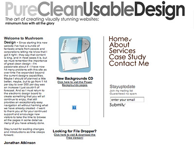 My First Site - circa 2001 clean first personal portfolio space white