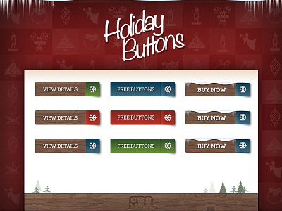 Holiday Buttons buttons free holiday psd