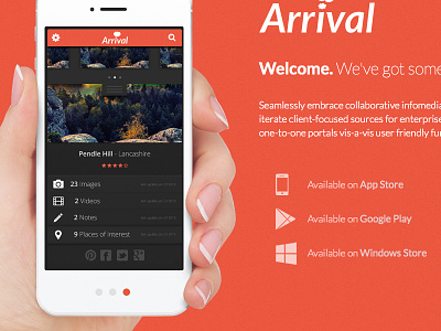 Arrival3 app ios landing page