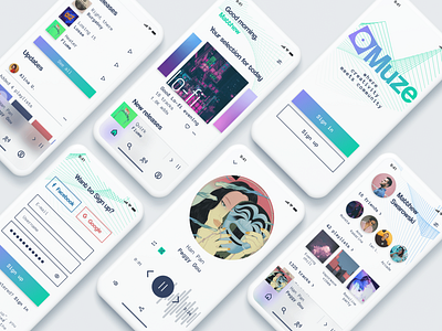 Muze, online audio-service concept app audio app design flat ios ios app design iosapp minimal minimalism music musicapp service ui ux