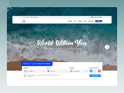 Landing Page for Lunganworld.id travel website uiux web design website design