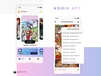 KOMI KOMIK APP - UI Design app appdesign ui uidesign uidesigner uiux ux