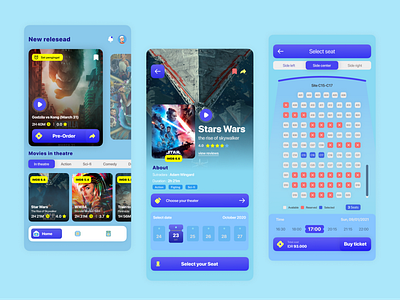 Movie App Design | GeTicket app booking app mobile movie app movies ticket app ticket booking uidesign