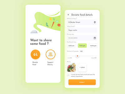 Mobile app for sharing food and support charity