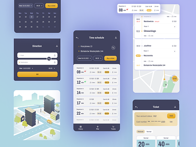 City transport mobile app app design interface mobile schedule transport ui user ux