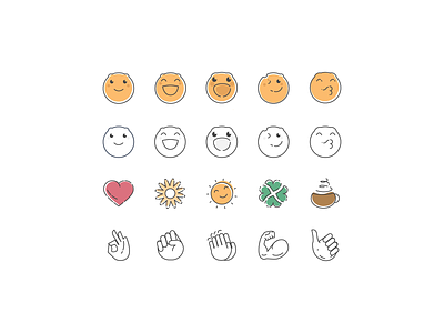 emoji icons design emoji emoji set icons iconset stroke icons vector