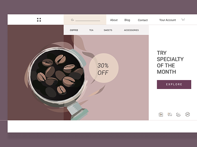 coffee shop - web design coffee colors design icons illustration vector web illustration