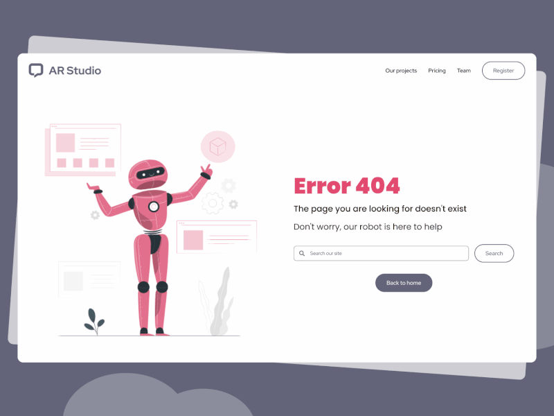 🤖 Animated Error 404 Page Not Found
