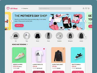 🛍 Online Wear Store - Ecommerce Concept clean concept dailyui design ecommerce figma homepage landing page mainpage minimalistic online shopping shop shopping simple sneakers ui web web design website website design