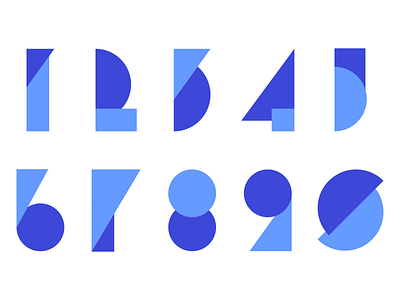 Typography Design - Geometric Numerals 123 data visulization geometry logo shapes