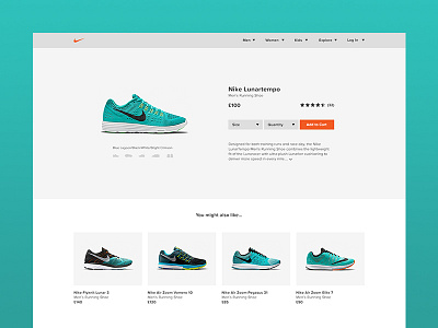 Nike Store Minimal Website Concept clean grid minimal nike product shop store web