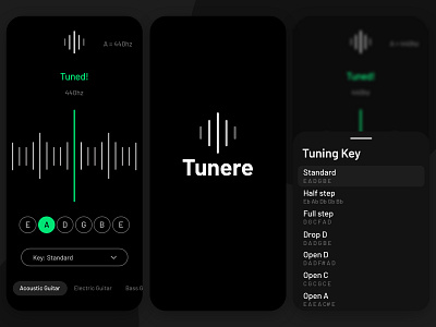 Tunere App - Summary app app design application clean dark mode ecommerce interactive design interface design ios iphone minimal mobile screen tuner app ui uidesign user experience user interface ux uxdesign