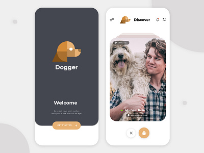 Dog Walking App app app design application brown clean dog app ecommerce interaction design interface design iphone light mode minimal mobile screen ui uidesign user experience user interface ux uxdesign