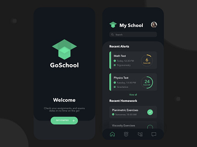 GoSchool App - Part 1 app app design application clean dark mode ecommerce interaction design interface design ios iphone minimal mobile school app screen ui uidesign user experience user interface ux uxdesign