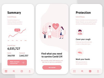 Coronavirus App - Summary app app design application clean coronavirus ecommerce health app interaction design interface design iphone light mode minimal mobile screen ui uidesign user experience user interface ux uxdesign