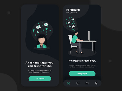 Task Management App - Part 1 app app design application clean dark mode ecommerce interaction design interface design iphone minimal mobile screen task management app ui uidesign uiux user experience user interface ux uxdesign