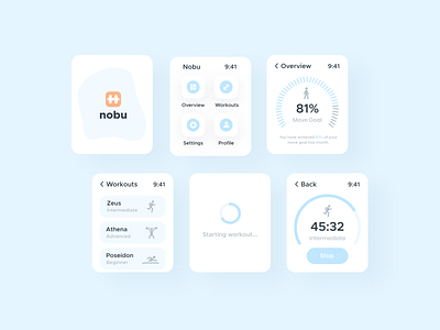 Fitness Watch App app app design application blue clean ecommerce fitness app interaction design interface design ios iphone minimal mobile screen ui uidesign user experience user interface ux uxdesign