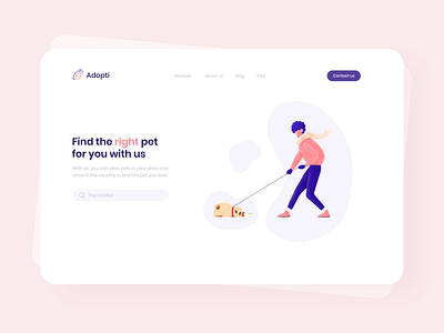 Pet Adoption Website app app design application clean ecommerce interaction design interface design ios iphone minimal mobile pet adoption website pink screen ui uidesign user experience user interface ux uxdesign