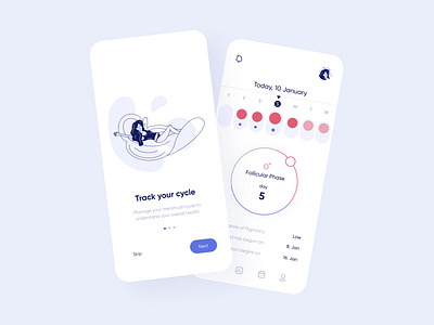 Period Tracker App app app design application clean ecommerce interaction design interface design ios iphone minimal mobile period tracker app purple screen ui uidesign user experience user interface ux uxdesign