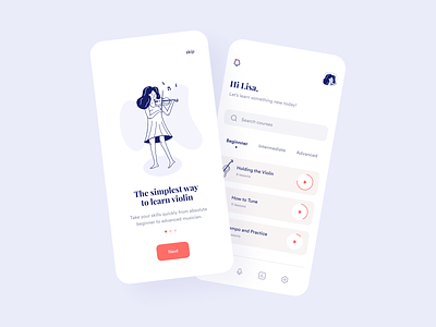 Violin Learning App app app design application clean ecommerce interaction design interface design ios iphone minimal mobile purple screen ui uidesign user experience user interface ux uxdesign violin learning app