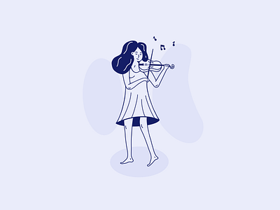 Violin Learning Illustration