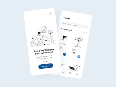 Furniture App app app design application blue clean ecommerce furniture app interaction design interface design ios iphone minimal mobile screen ui uidesign user experience user interface ux uxdesign