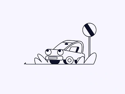 Otto | Illustration art car cartoon design graphic design illustration inking minimal procreate procreate art purple vector vector art vector illustration website