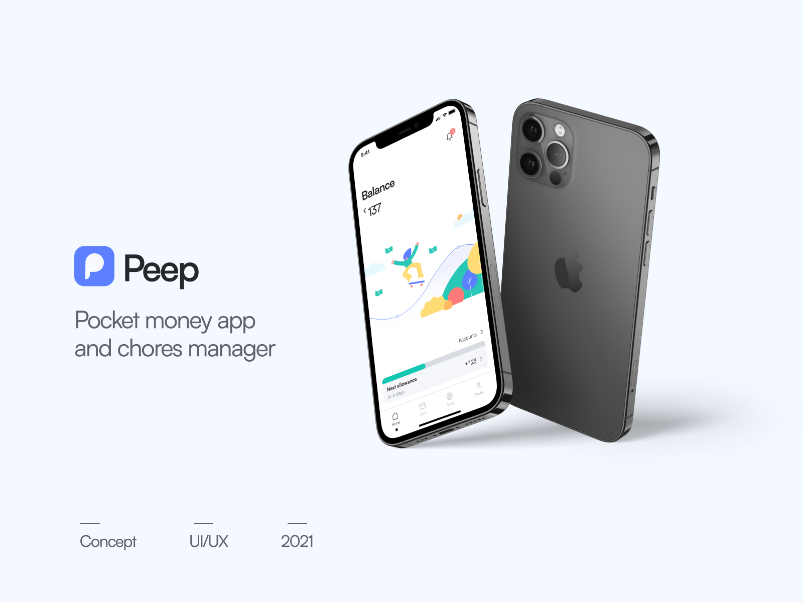 Peep Pocket Money App by Andreas KruszakinLiboska on Dribbble