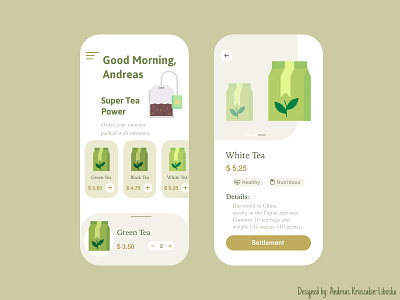 Tea App - Part 2 app app design application drink ecommerce floral food green herbs iphone iphone x leaf leaves mobile order screen tea uidesign uxdesign welcome