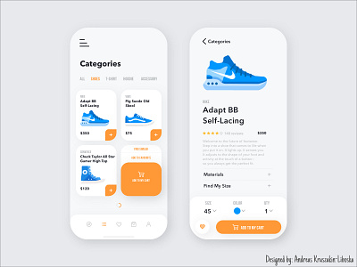 Sneaker App app app design application blue converse ecommerce gray iphone iphone x mobile nike orange order screen shoes sneaker app sneakers uidesign uxdesign vans