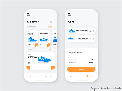 Sneaker App - Part 2 adidas app app design application blue ecommerce gray iphone iphone x mobile nike orange order screen shoes sneaker app sneakers uidesign uxdesign vans