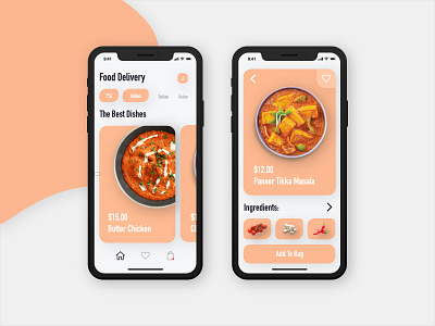 Food Delivery app app design application clean ecommerce food delivery app interaction design interface design ios iphone iphone x minimal mobile screen ui uidesign user experience user interface ux uxdesign
