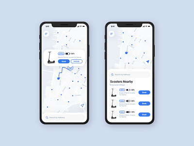 Scooter Rental App app app design application clean ecommerce interaction design interface design ios iphone maps minimal mobile scooter rental app screen ui uidesign user experience user interface ux uxdesign