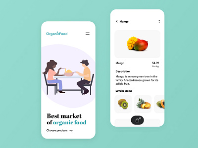 Organic Food App - Part 2 app app design application clean ecommerce interaction design interface design ios iphone minimal mobile mobile design organic food screen ui uidesign user experience user interface ux uxdesign