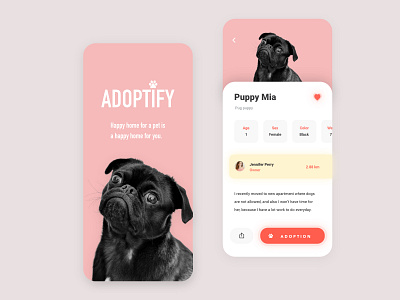 Pet Adoption App - Part 2 app app design application clean ecommerce interaction design interface design ios iphone minimal mobile mobile design pet adoption screen ui uidesign user experience user interface ux uxdesign