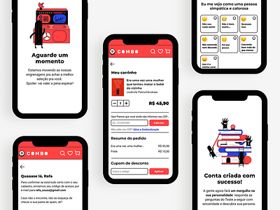 Combo Café e Livraria • Ecomm clean ecommerce illustration mobile product design service design uiux visual design
