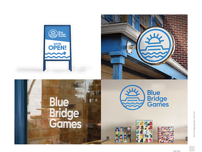 Blue Bridge Games Rebrand Concept // Signage branding graphic design logo rebrand sign