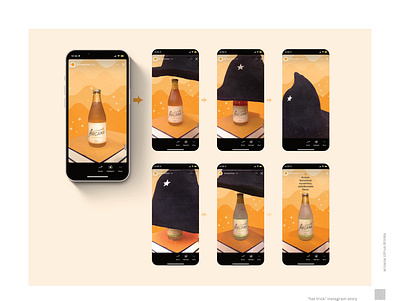 Arcana Citrus Drinks // "Hat Trick" advertisement beverage branding drink graphic design instagram marketing package design packaging phone story