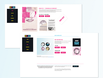 Prints for Trans Liberation // Web branding design graphic design organization responsive social justice web website