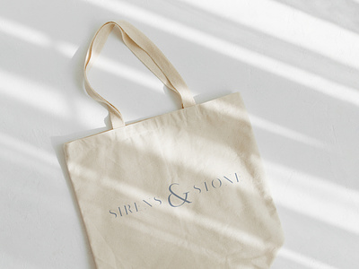 Sirens & Stone Artisan Jewelry Collateral Items Design bag brand design brand logo branding branding concept canvas tote collateral design eco friendly ethical branding logo packaging sustainable branding typedesign typeface typography wordmark wordmark logo