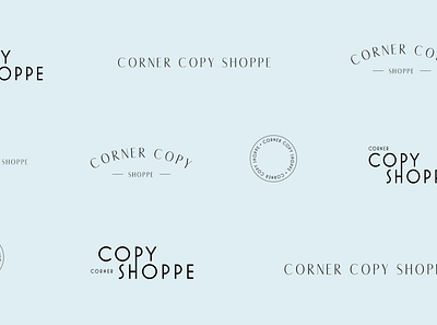 Corner Copy Shoppe Logo Suite brand design brand identity branding coffee shop vibes design logo logo suite type typography ui vector word mark wordmark wordmark logo